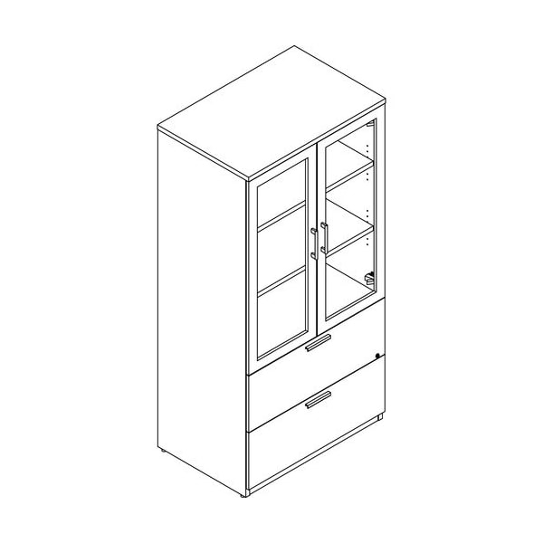 Groupe Lacasse Storage Cabinet, w/ File Cabinet, 36inWx24inDx73-3/8inH, Sahara LASM1CS2473FBTR - main